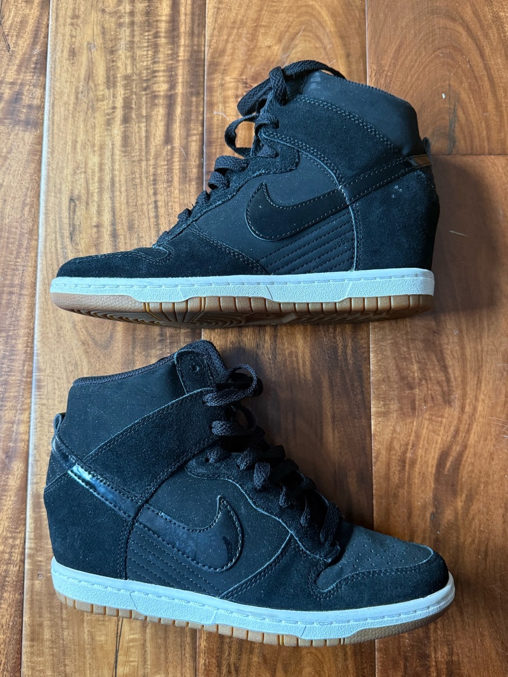 Nike Women’s Black Suede Wedge High-Top Sneakers